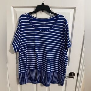 T by Talbots Roundneck Striped Stretchy short sleeve size 3X